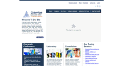 Desktop Screenshot of criterionscientific.com